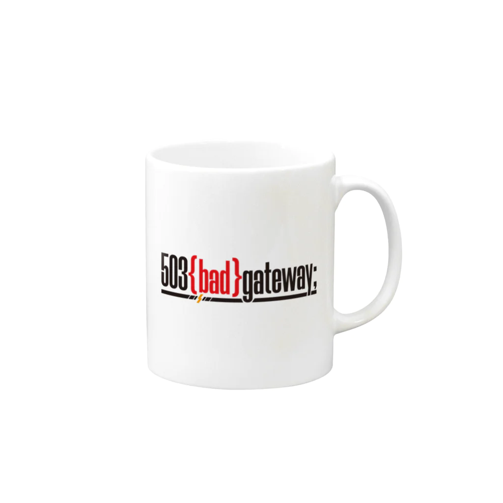 伊達 五十嵐🍣VTuber ヘヴィメタルバンド "503 bad gateway"の503 bad gateway ロゴ（ブラック） Mug :right side of the handle