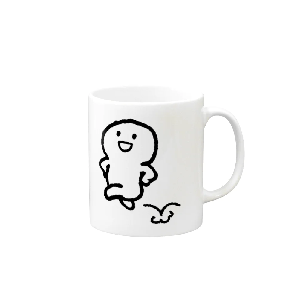 てがきですの屋さんのスキップ２！ 丸さん Mug :right side of the handle