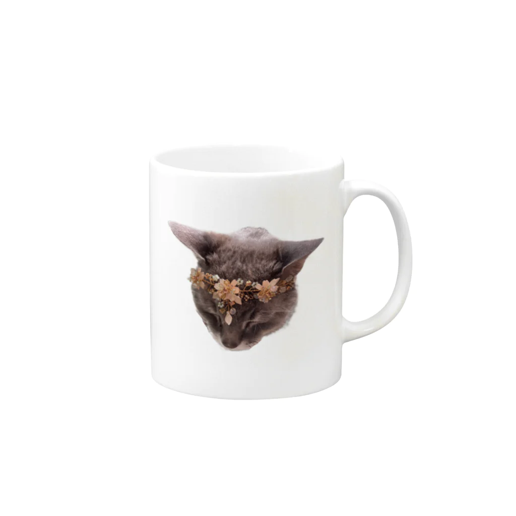 ねこ・ねこの花猫 Mug :right side of the handle