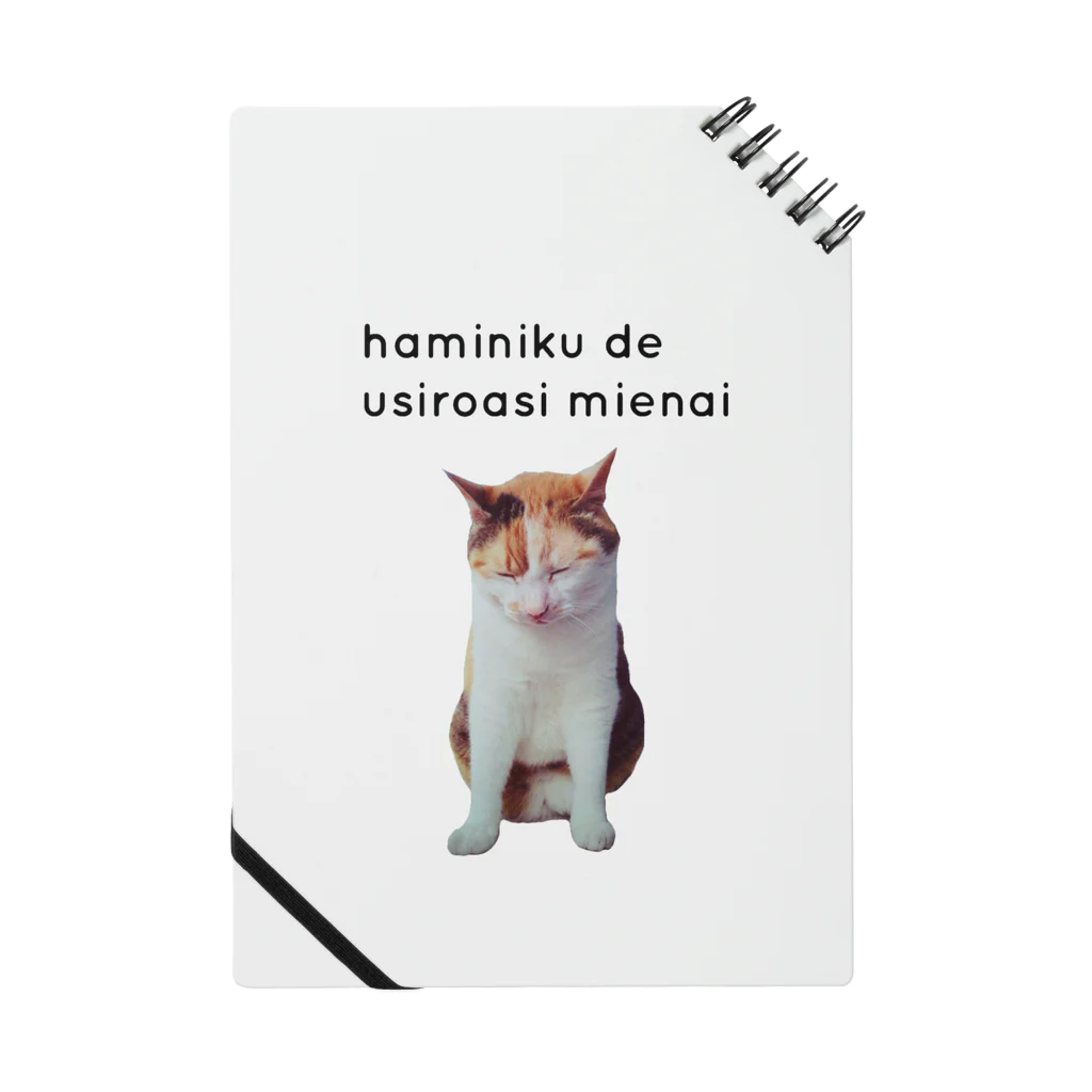 MIKE MIKE nekoのハミ肉でうしろ足見えない三毛猫 Notebook