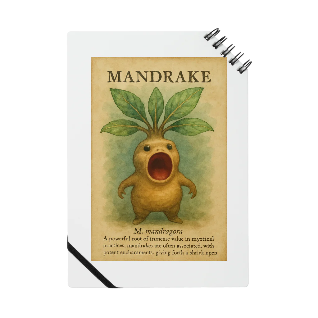 beastyの魔法植物図鑑「マンドレイク」イラスト Notebook