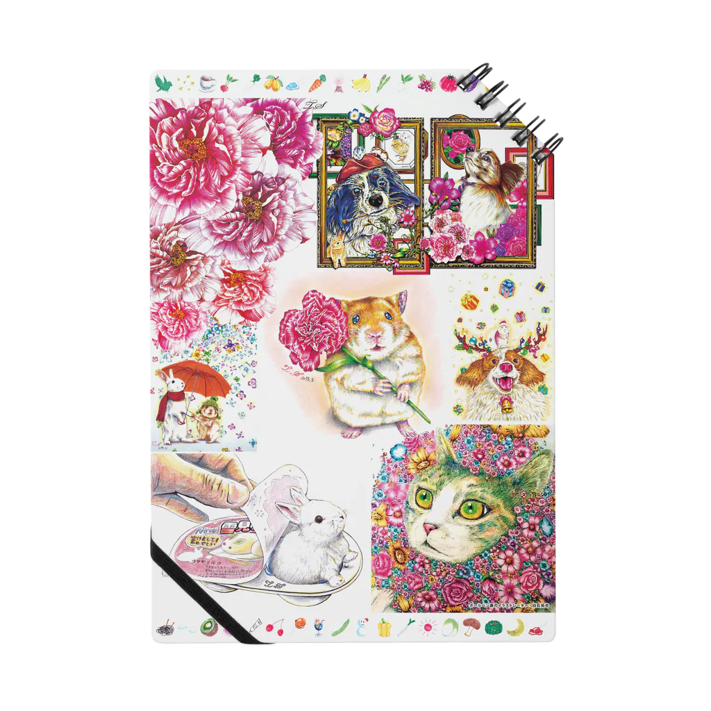 白石拓也のボールペン画と可愛い動物 Notebook
