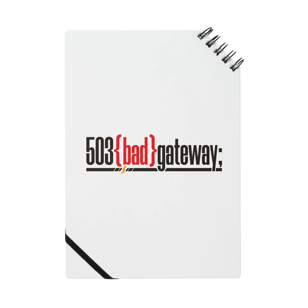 伊達 五十嵐🍣VTuber ヘヴィメタルバンド "503 bad gateway"の503 bad gateway ロゴ（ブラック） Notebook
