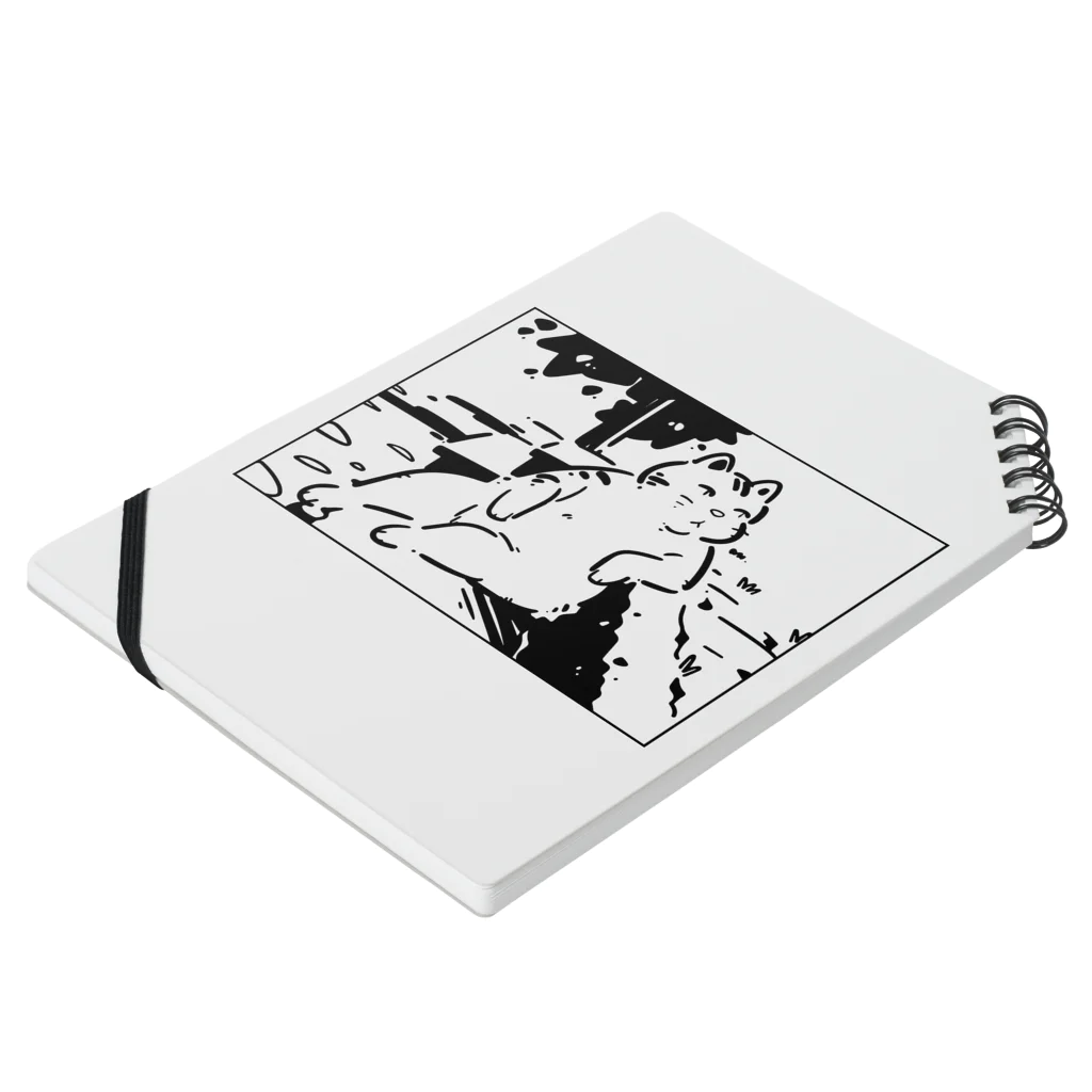 山形屋米店の肘をついてくつろぐ猫 Notebook :placed flat