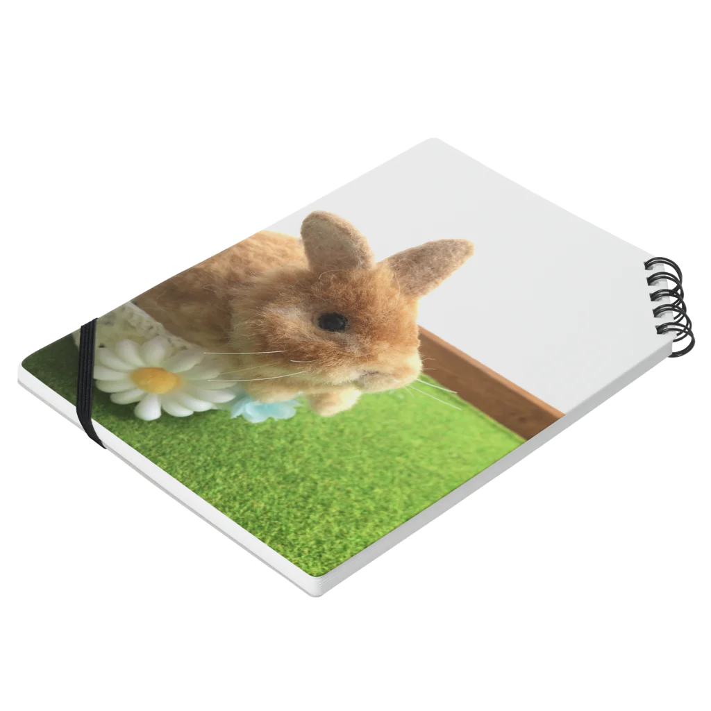 POPPE＊Rim.羊毛フェルトの羊毛うさぎさん Notebook :placed flat
