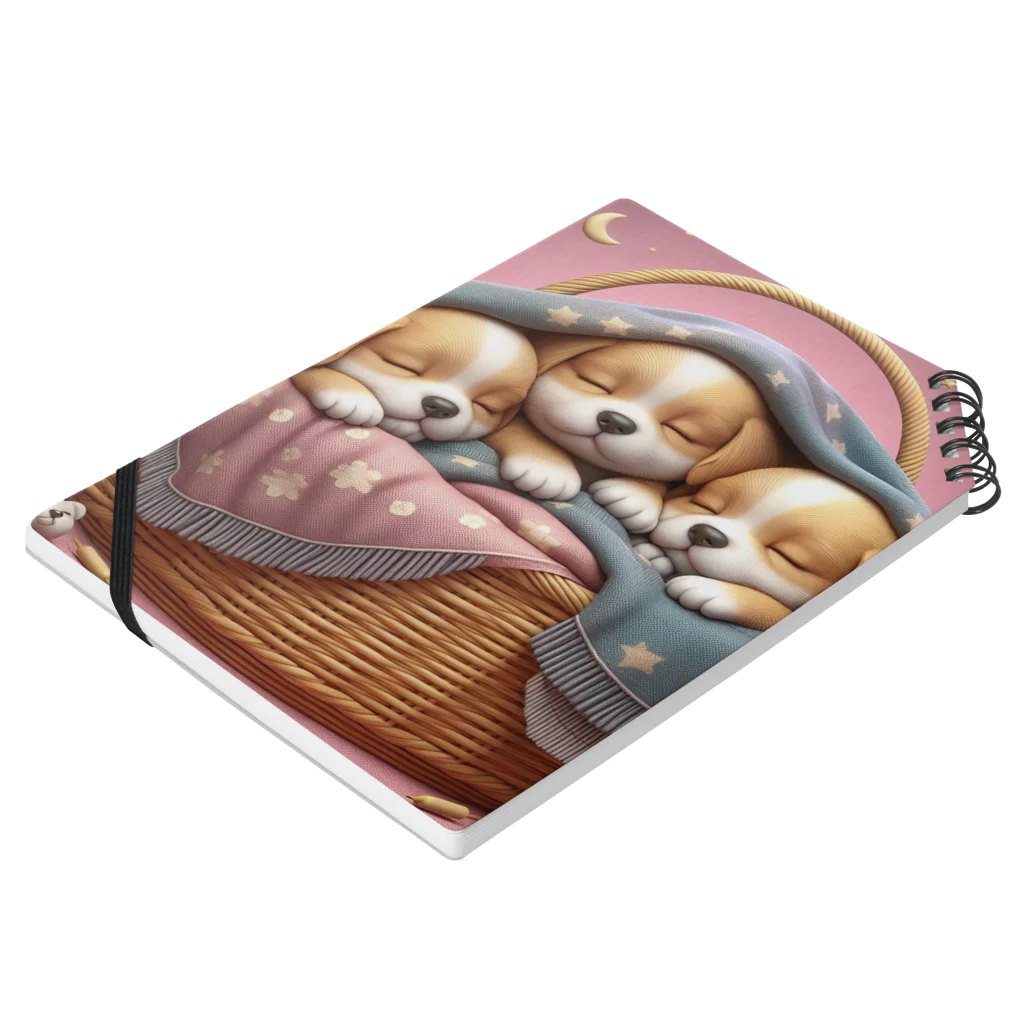 ふわふわ子犬の第②弾！ほっこり♡ ふわふわ子犬 Notebook :placed flat