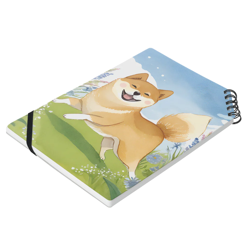 しろこまやの柴犬のお散歩 Notebook :placed flat