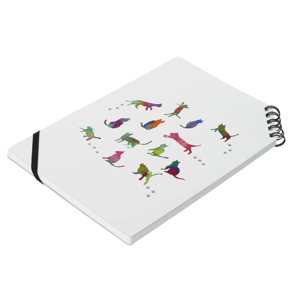 なおこストアの虹色ねこ＊リリー Notebook :placed flat