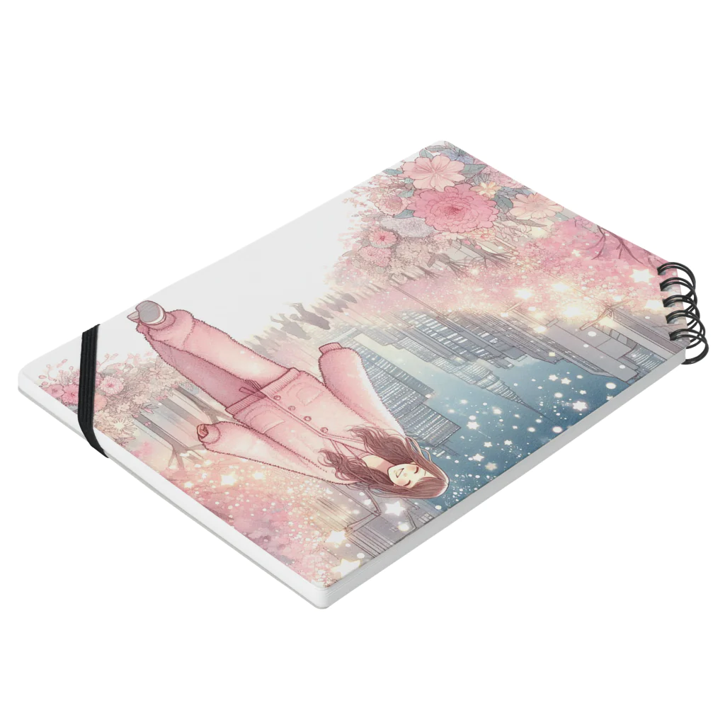 すのこのこ×にーぶ7の夜のパジャマ散歩～にこにこ都会散歩バージョン Notebook :placed flat