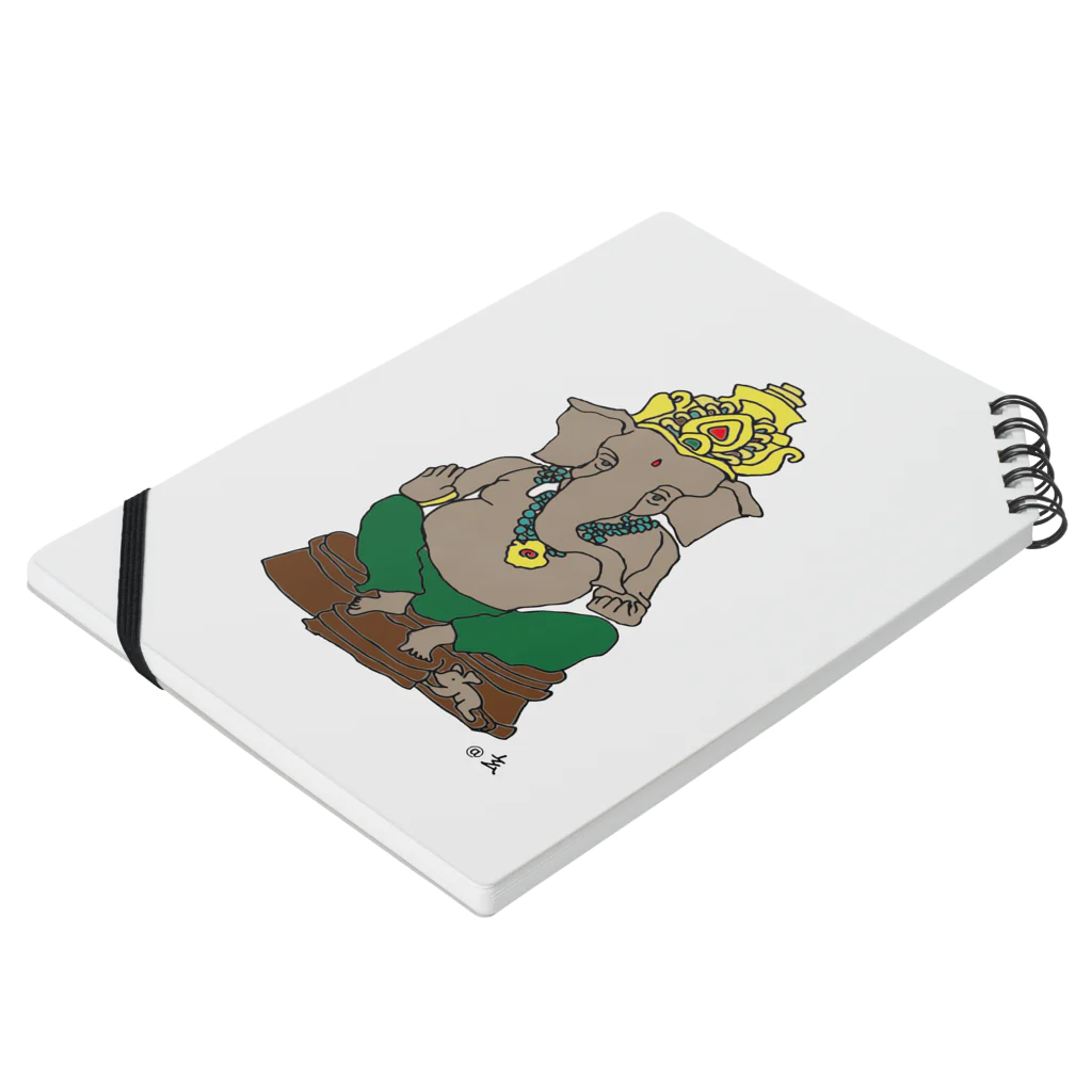 Happy Elephantのガネーシャ Notebook :placed flat