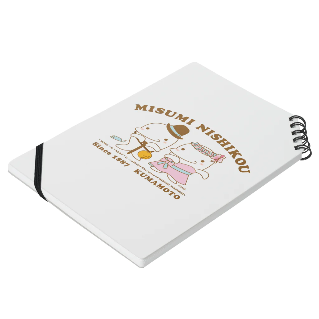 三角西港 世界遺産登録！ スナメリビーチのムル＆メリィ Notebook :placed flat