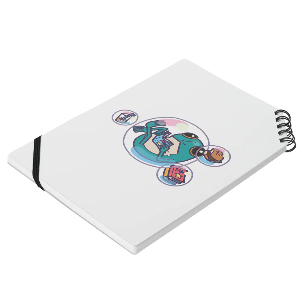 カドヤンのしゃぼん玉のメメ太くん Notebook :placed flat