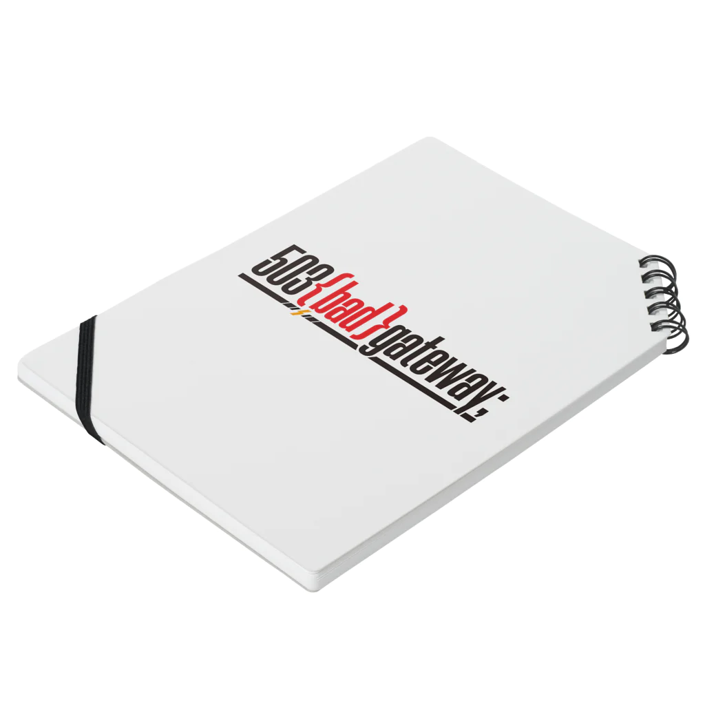 伊達 五十嵐🍣VTuber ヘヴィメタルバンド "503 bad gateway"の503 bad gateway ロゴ（ブラック） Notebook :placed flat