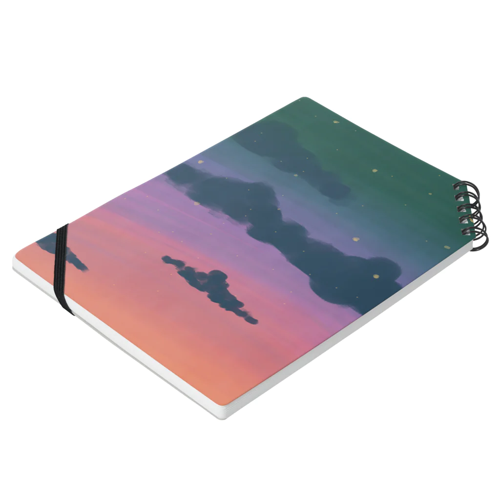 神秘的な世界の夜空と雲 Notebook :placed flat