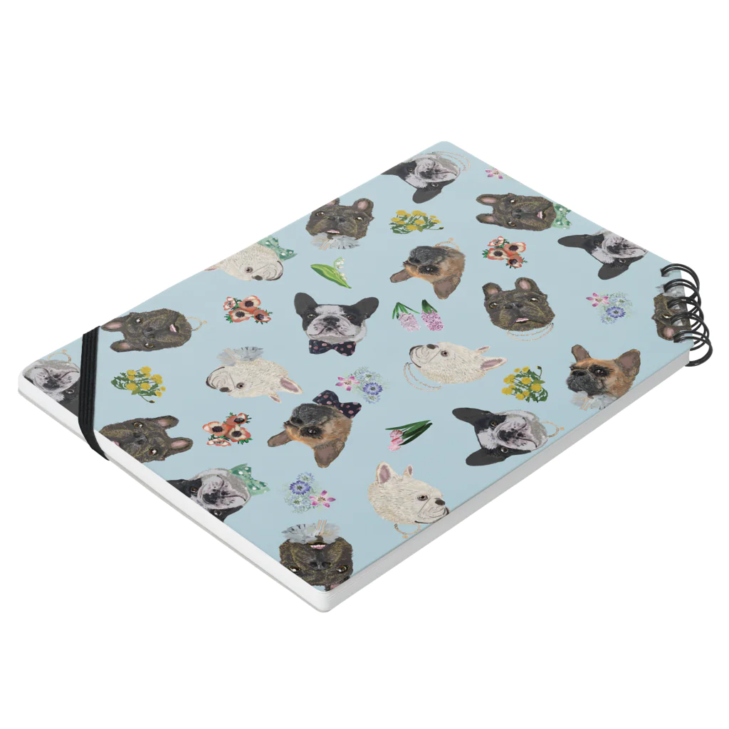 noe_to_meg (ノエとめぐ)の2022春フレブル服non.booコラボノート【パステルブルー】 Notebook :placed flat