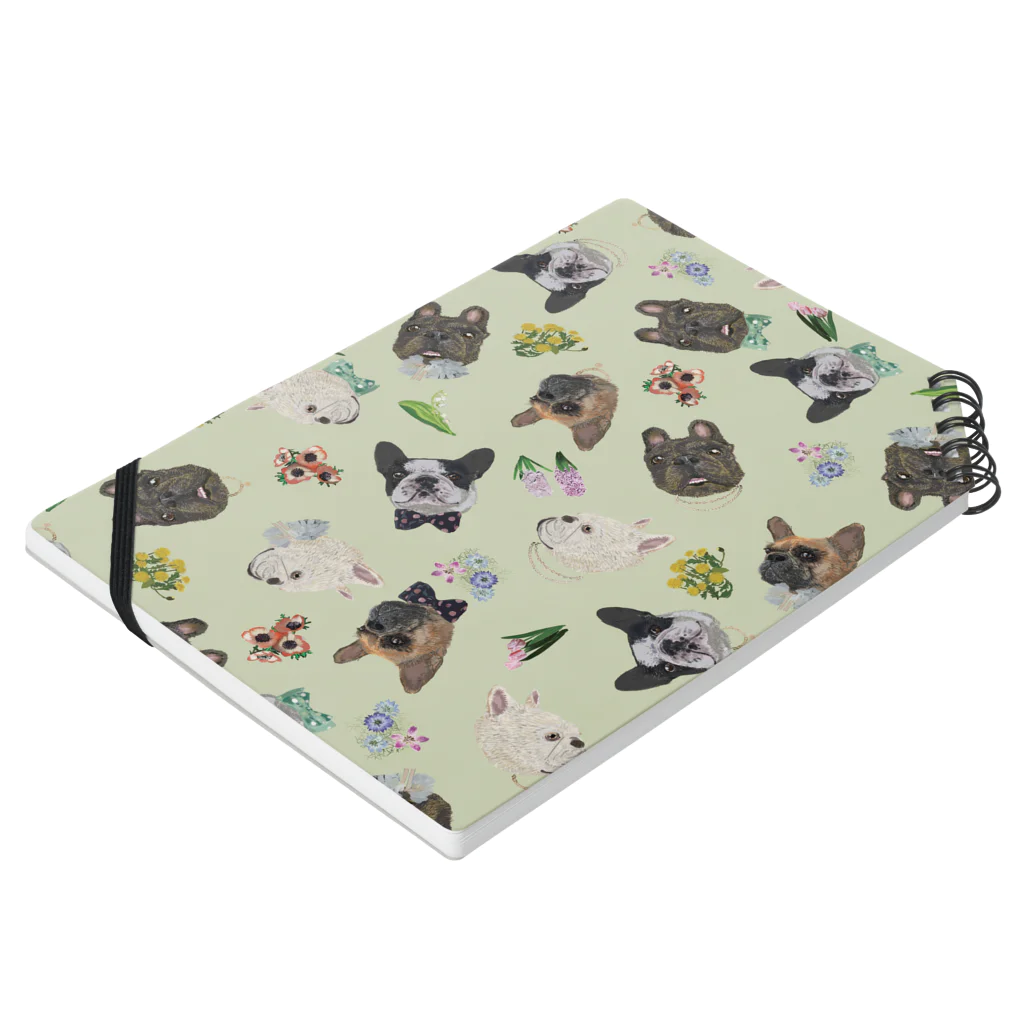 noe_to_meg (ノエとめぐ)の2022春フレブル服non.booコラボノート【パステルグリーン】 Notebook :placed flat