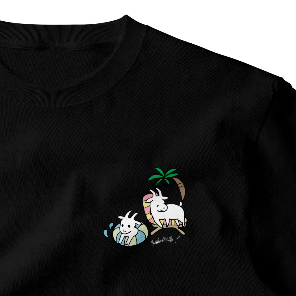 moco_yagikatsuの【プールサイドのライトとナギ#ヤギ】ワンポイント・バックなし One Point T-Shirt