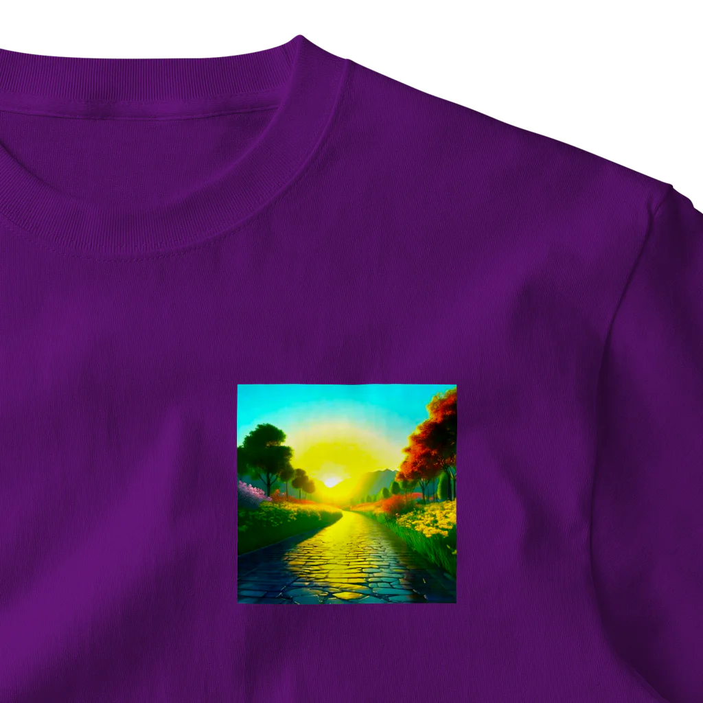 million-mindの雨に濡れた石畳 One Point T-Shirt