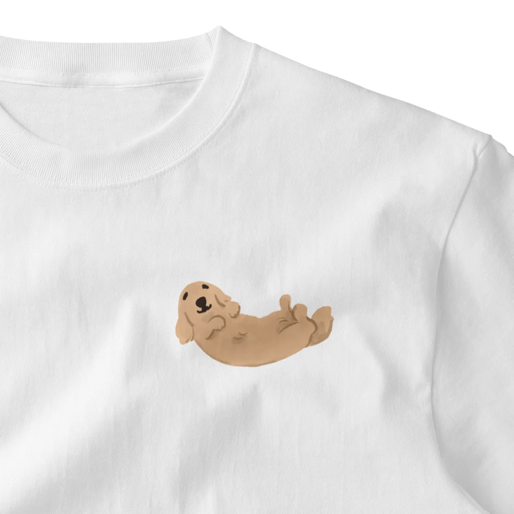 ぺろぺろぺろぺろ【せいこせんせい】のダックスフンド　クリーム【せいこせんせい】　ダックスフント One Point T-Shirt