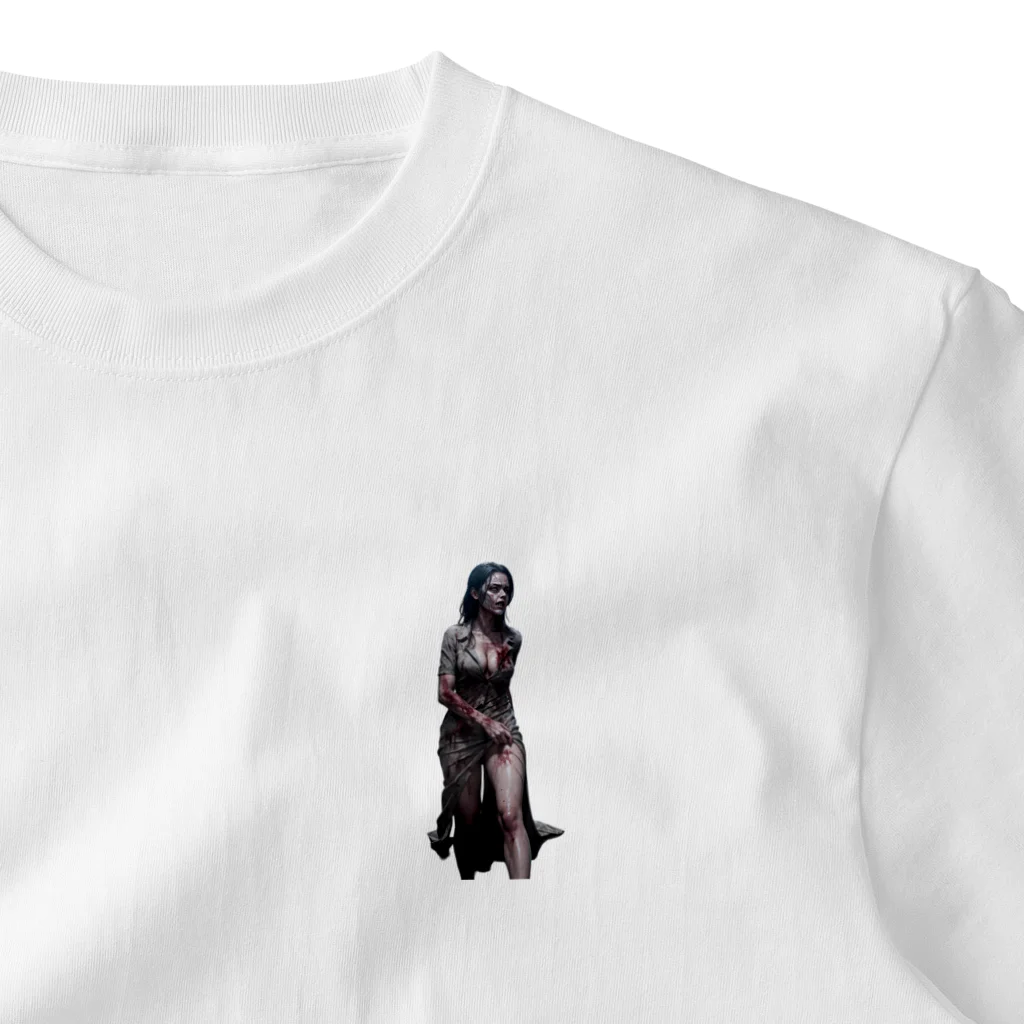 朽ちた肉と骨商店のゾンビ女子C(背景なし) One Point T-Shirt