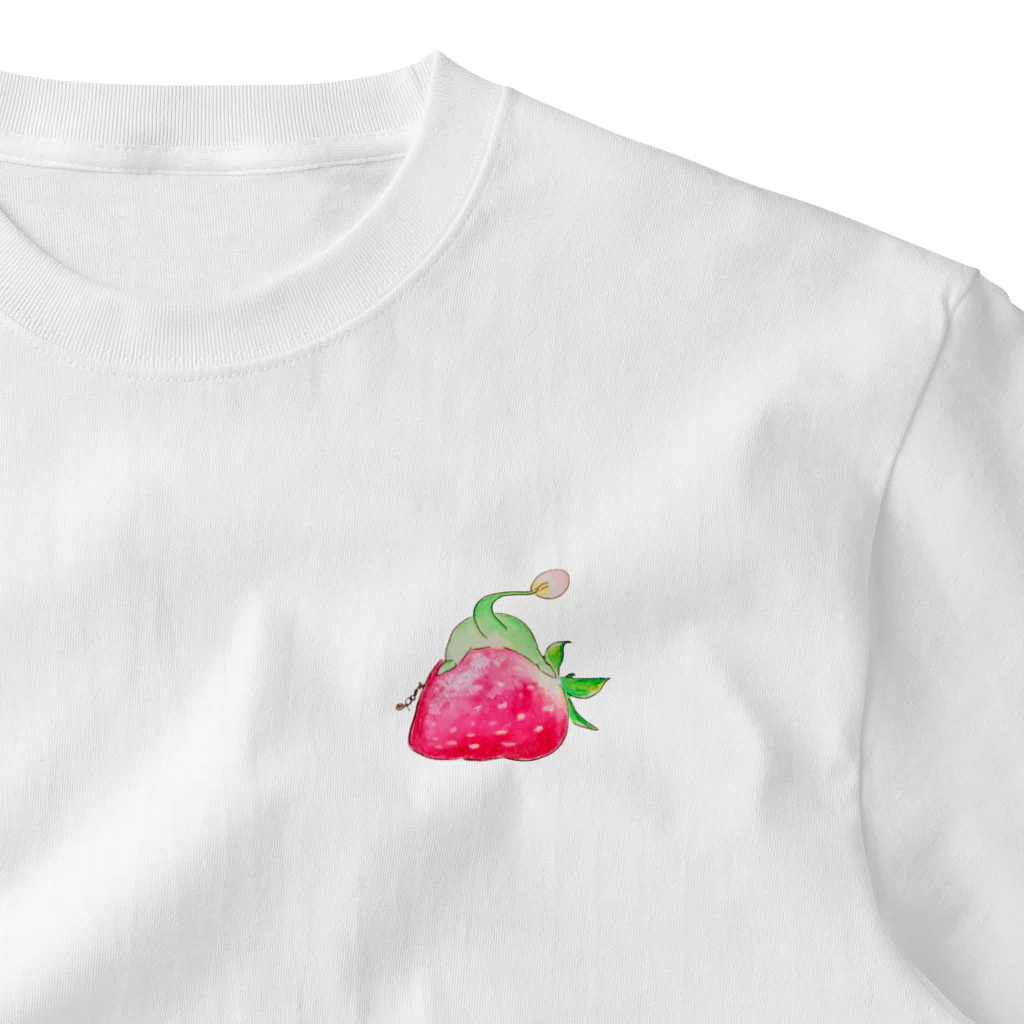ポムpome(ぽむぽめ)の子龍のりゅうちゃんいちご One Point T-Shirt