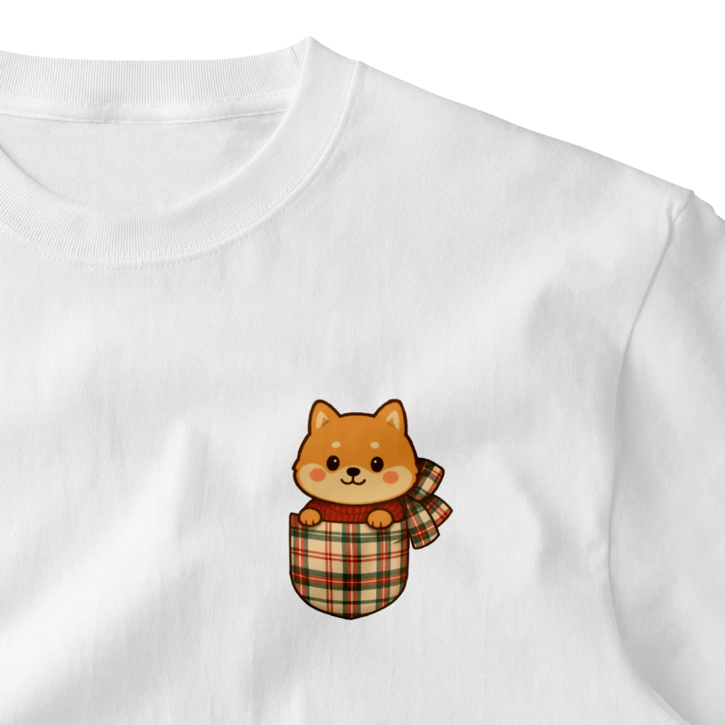 Rのポケット豆柴 One Point T-Shirt