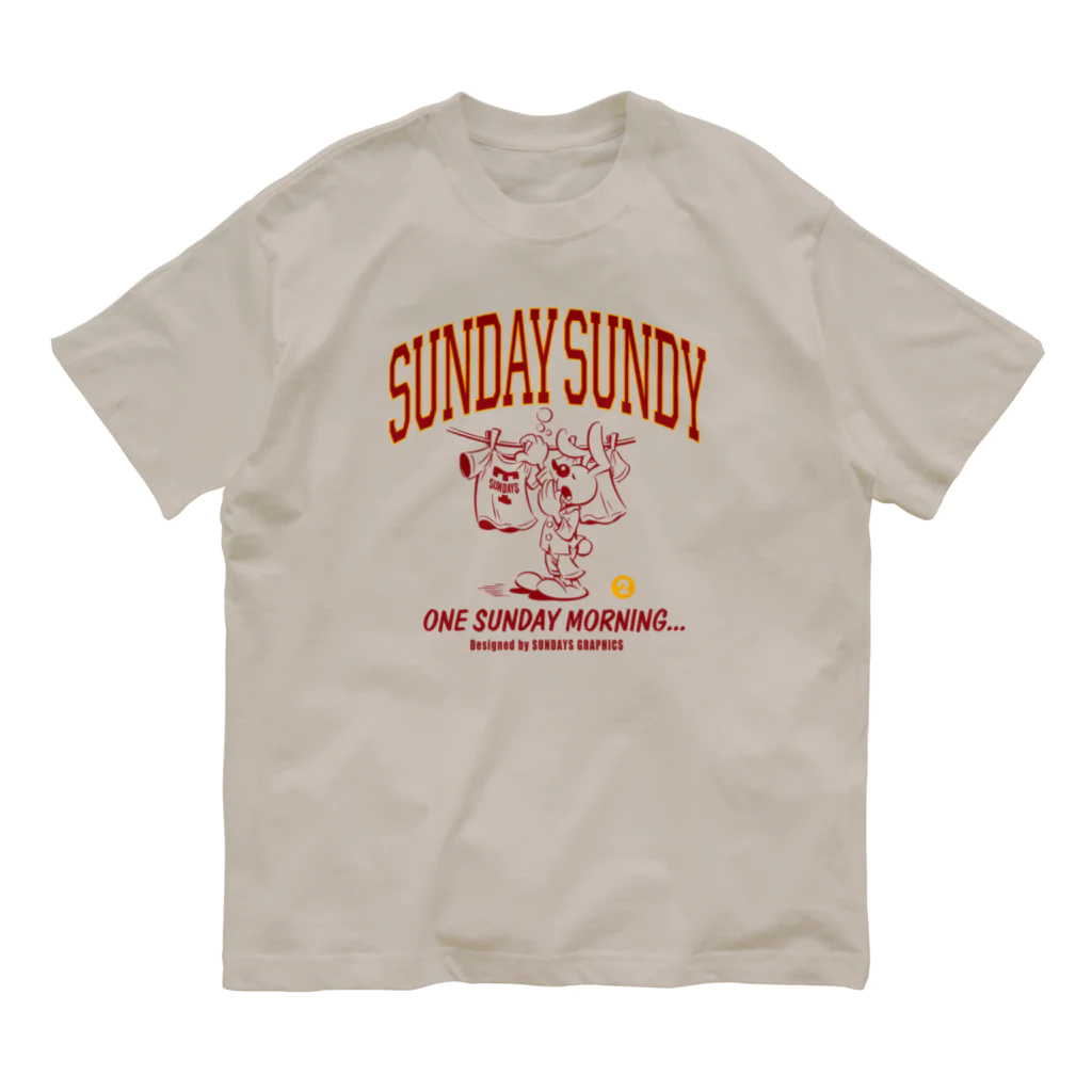SUNDAYS GRAPHICSのSUNDAY SUNDY No.2(カレッジロゴ)  Organic Cotton T-Shirt