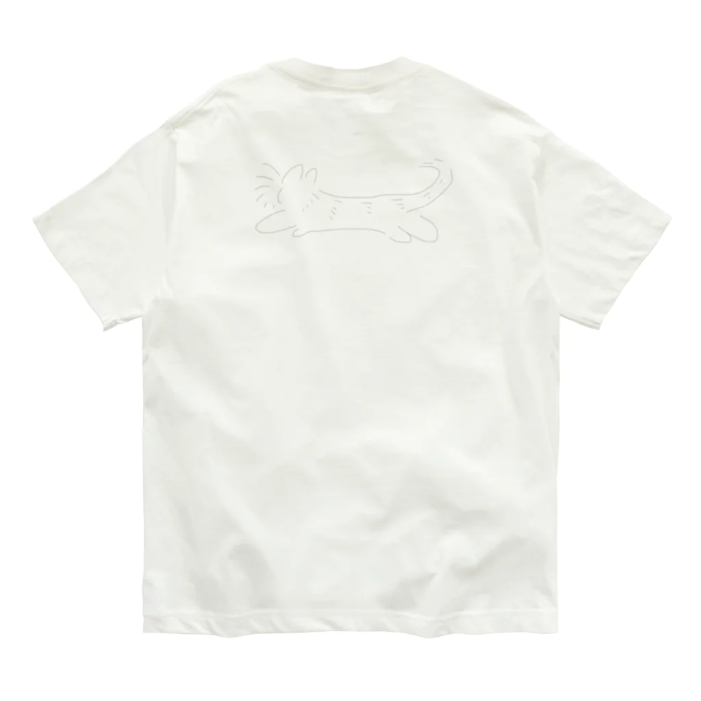 ボブテイルねこ画商の（渋色)猫と諺•袖振り合うも多生の縁 Organic Cotton T-Shirt