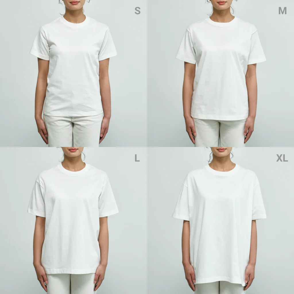 SASARiNS のPianoman カラフル Organic Cotton T-Shirtのサイズ別着用イメージ(女性)