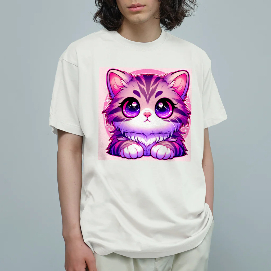 TOM24の些細な事でも興味津々アメショー”モモちゃん” Organic Cotton T-Shirt