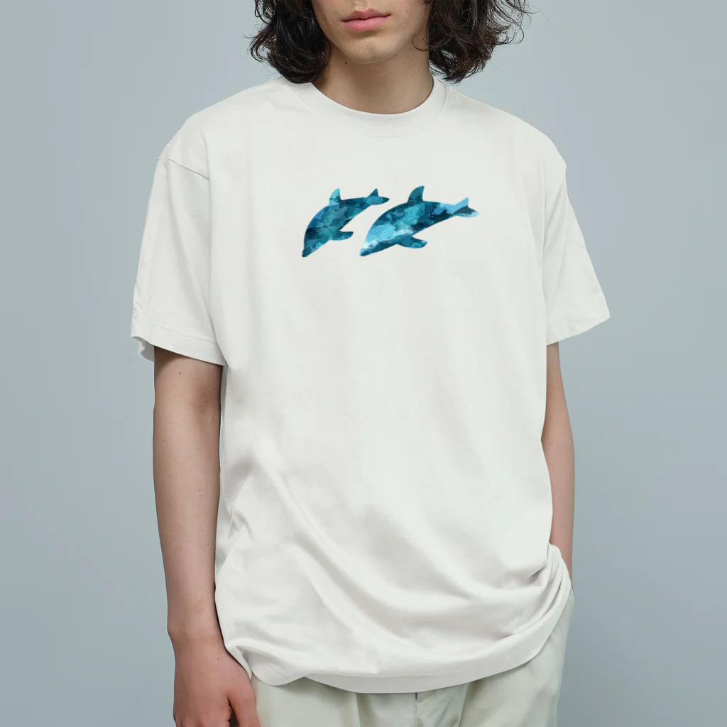 ぽちのやの２匹のイルカ Organic Cotton T-Shirt