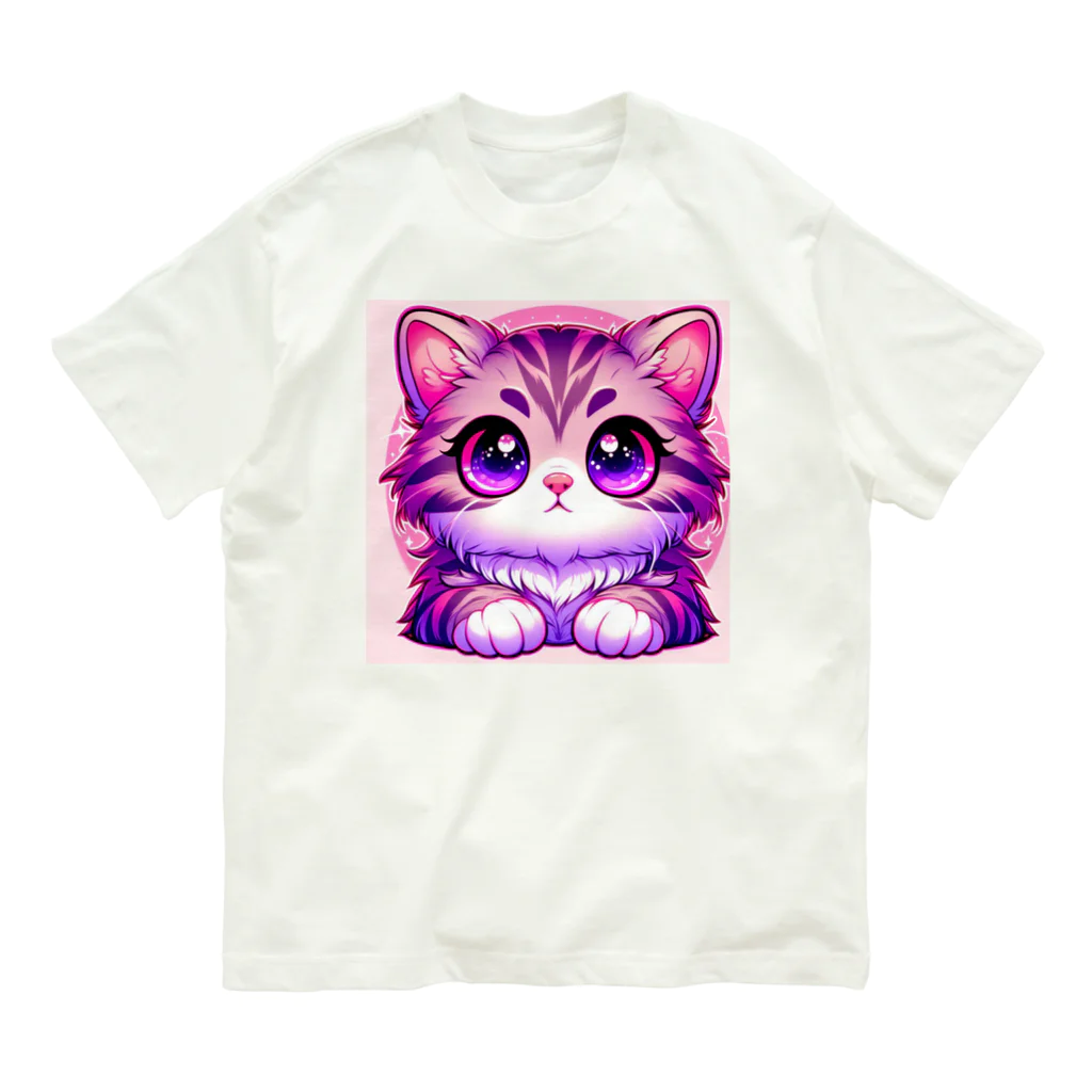 TOM24の些細な事でも興味津々アメショー”モモちゃん” Organic Cotton T-Shirt