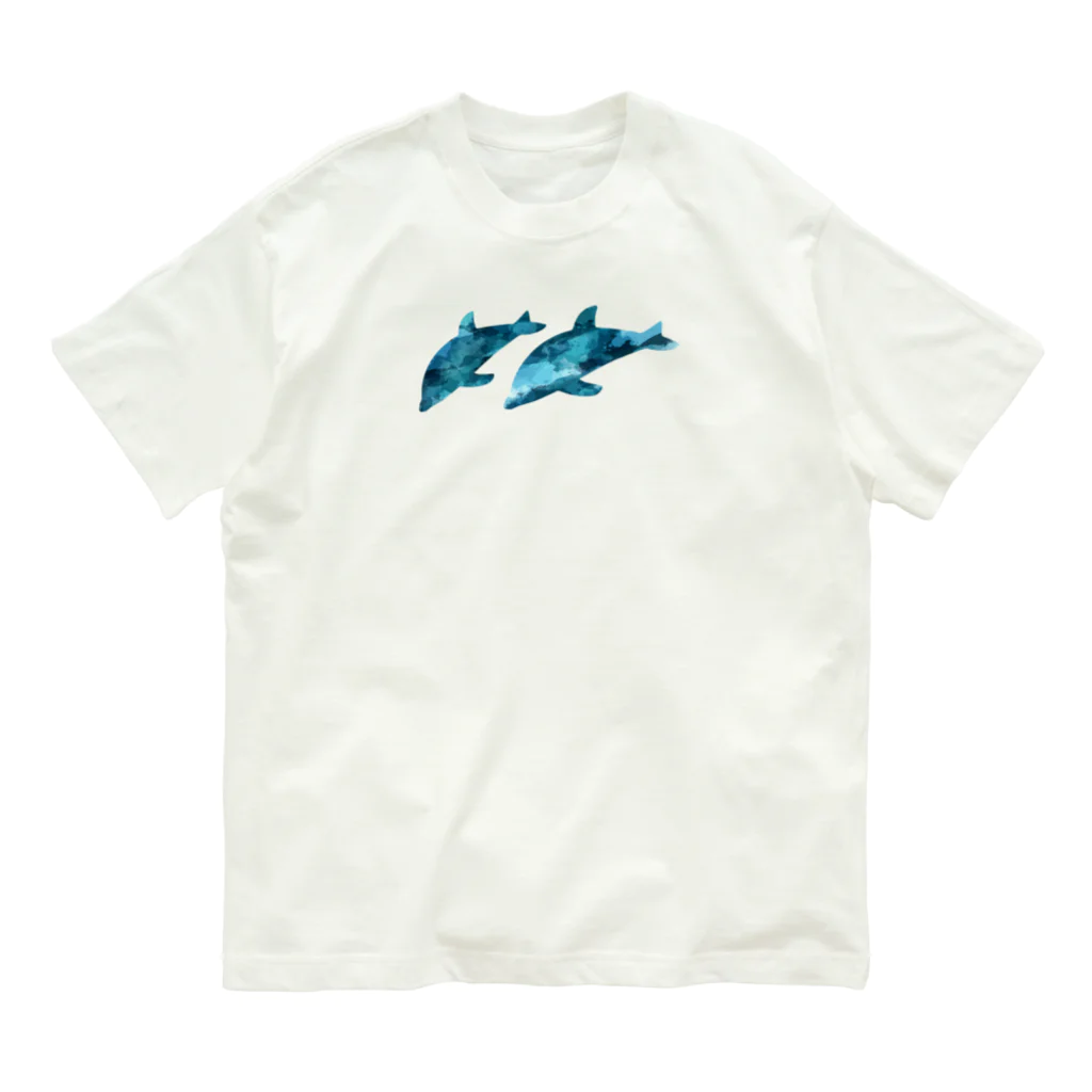 ぽちのやの２匹のイルカ Organic Cotton T-Shirt