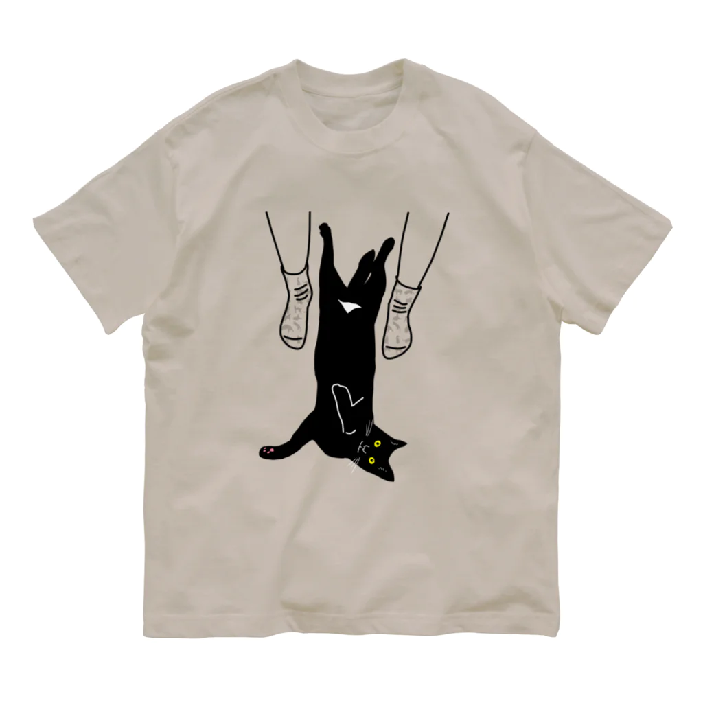 小鳥と映画館のキャット トラップ 靴下に猫柄入りバージョン Organic Cotton T-Shirt
