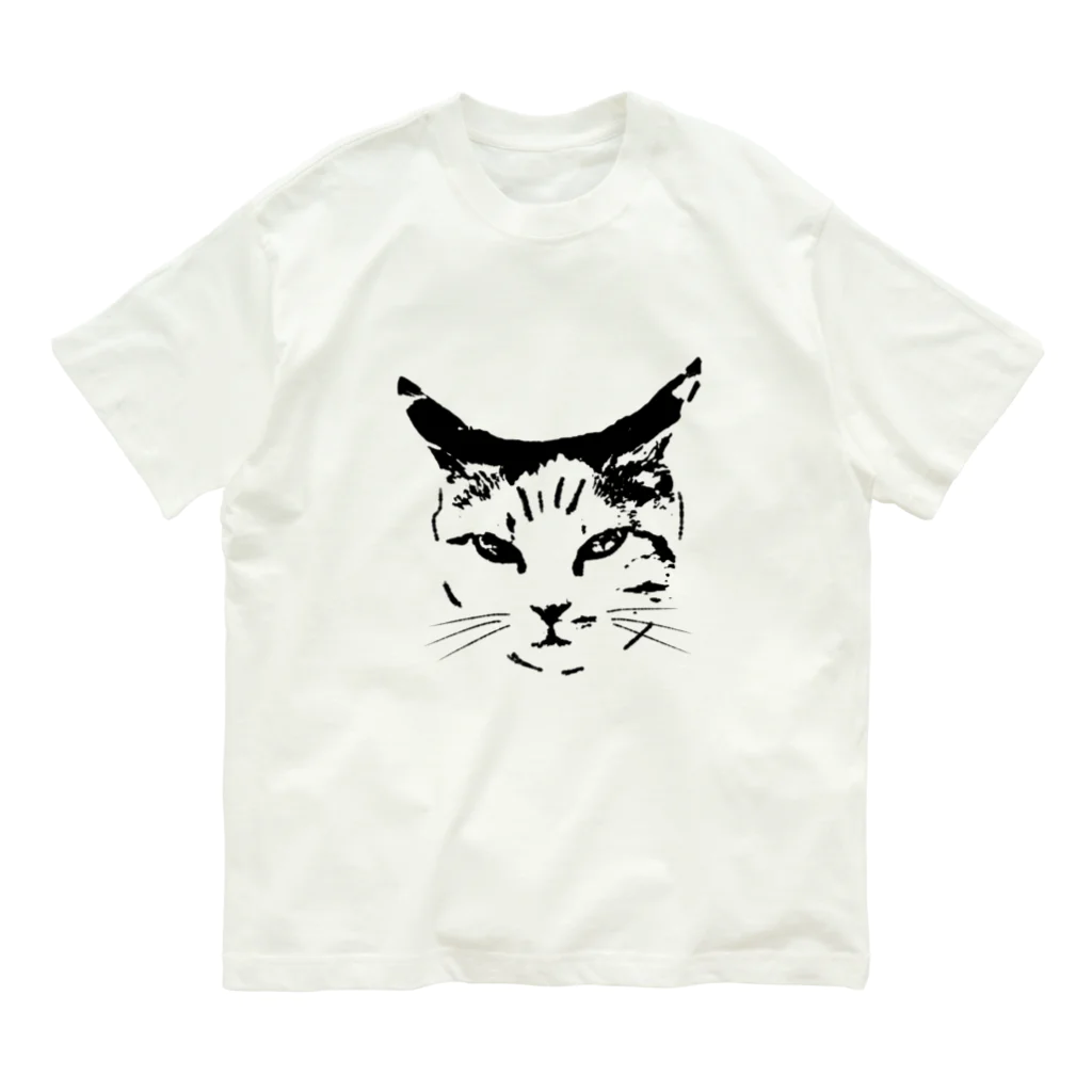 猫と小鳥のイラスト Tシャツ クリーム色 猫楠キヤッ T-Shirts Color オレンジクリーム | Yokai-Shop