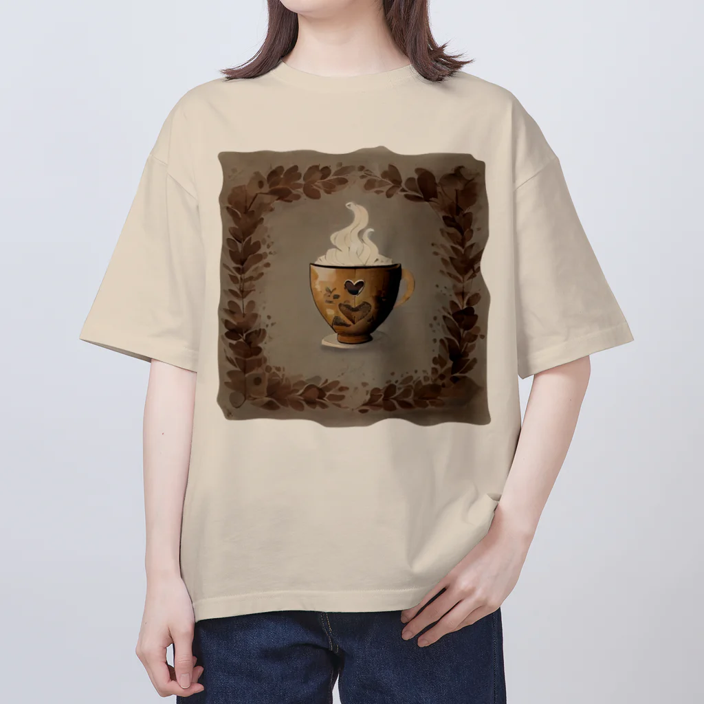 leisurely_lifeのA richly decorated coffee-inspired T-shirt design Oversized T-Shirt