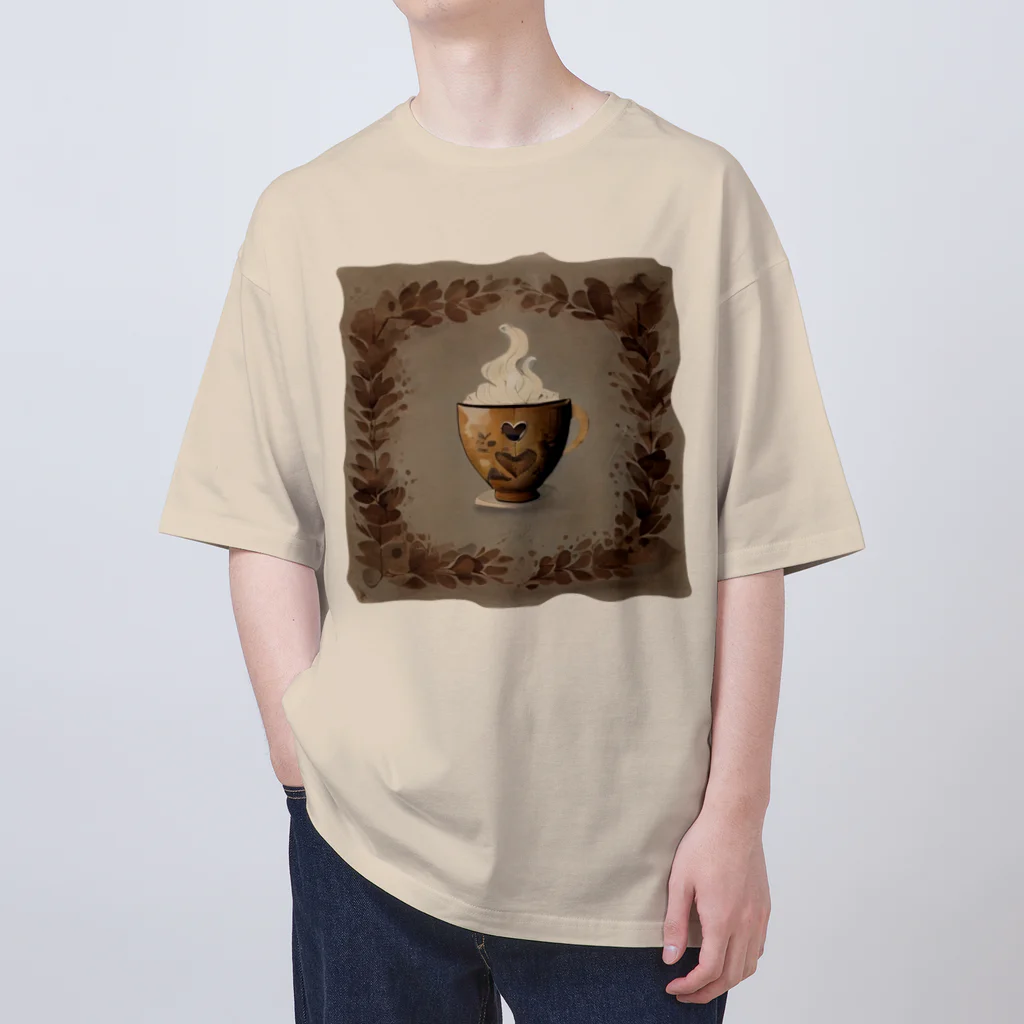 leisurely_lifeのA richly decorated coffee-inspired T-shirt design Oversized T-Shirt