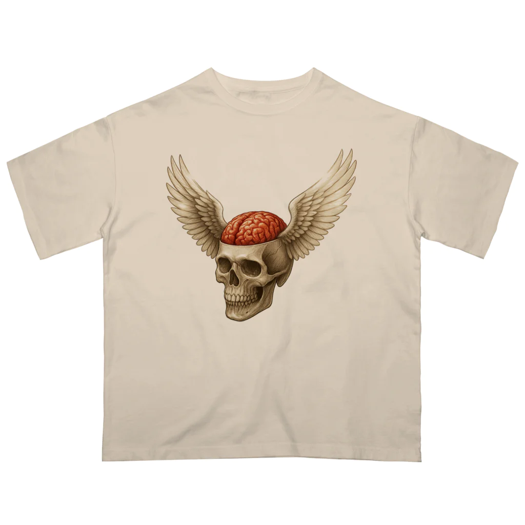 Route56の双翼スカル＆脳 Oversized T-Shirt