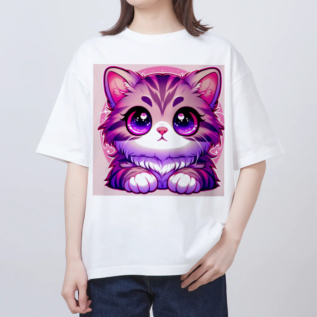 TOM24の些細な事でも興味津々アメショー”モモちゃん” Oversized T-Shirt