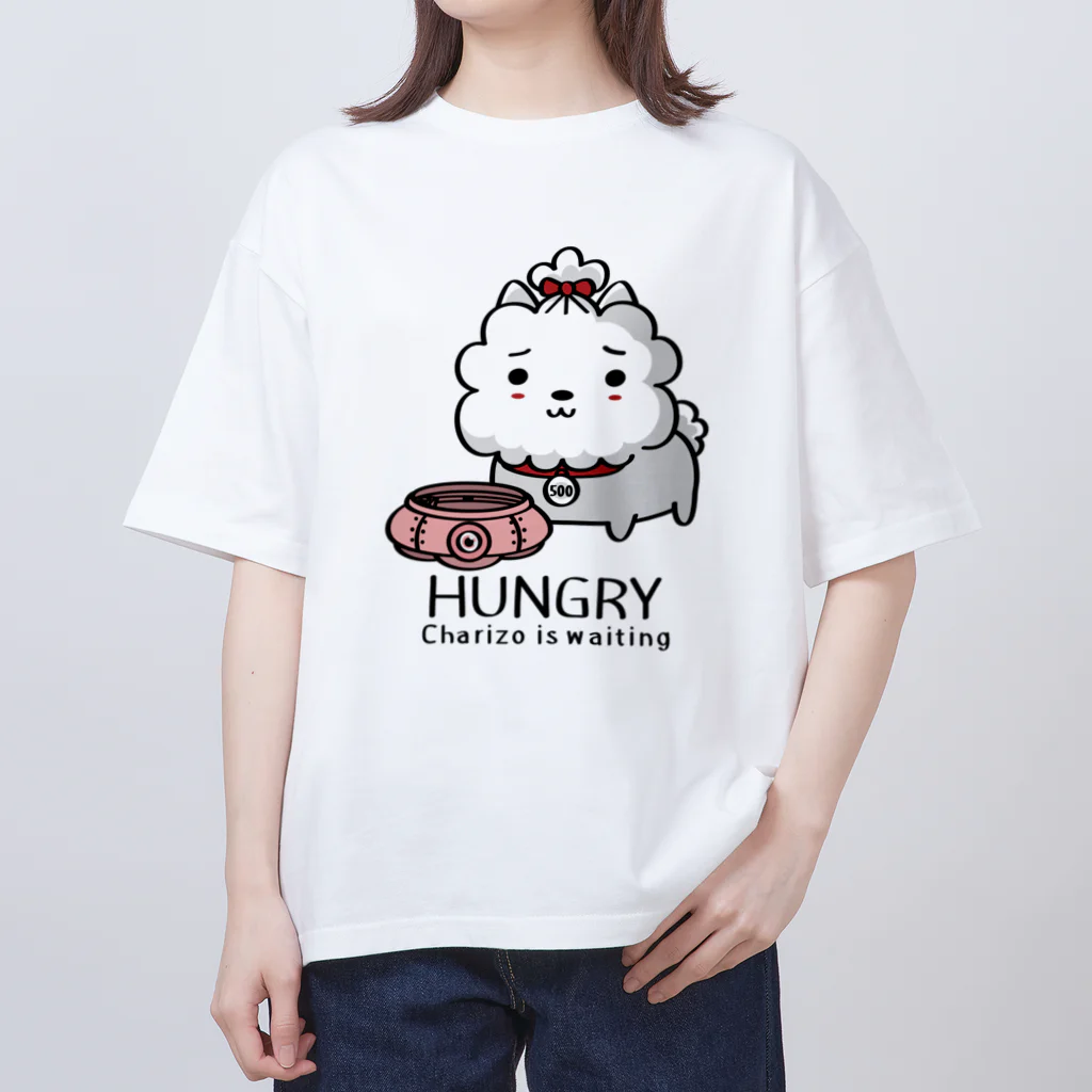 イラスト MONYAAT のCT03　ハングリー♪チャリゾー Oversized T-Shirt