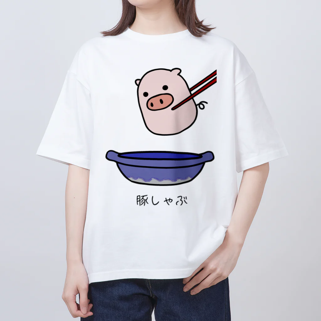 SHIROBAKO Tシャツ Lサイズ ③ ぶたさん_豚しゃぶ / 脂身通信Z ( aburami_z )のオーバーサイズ