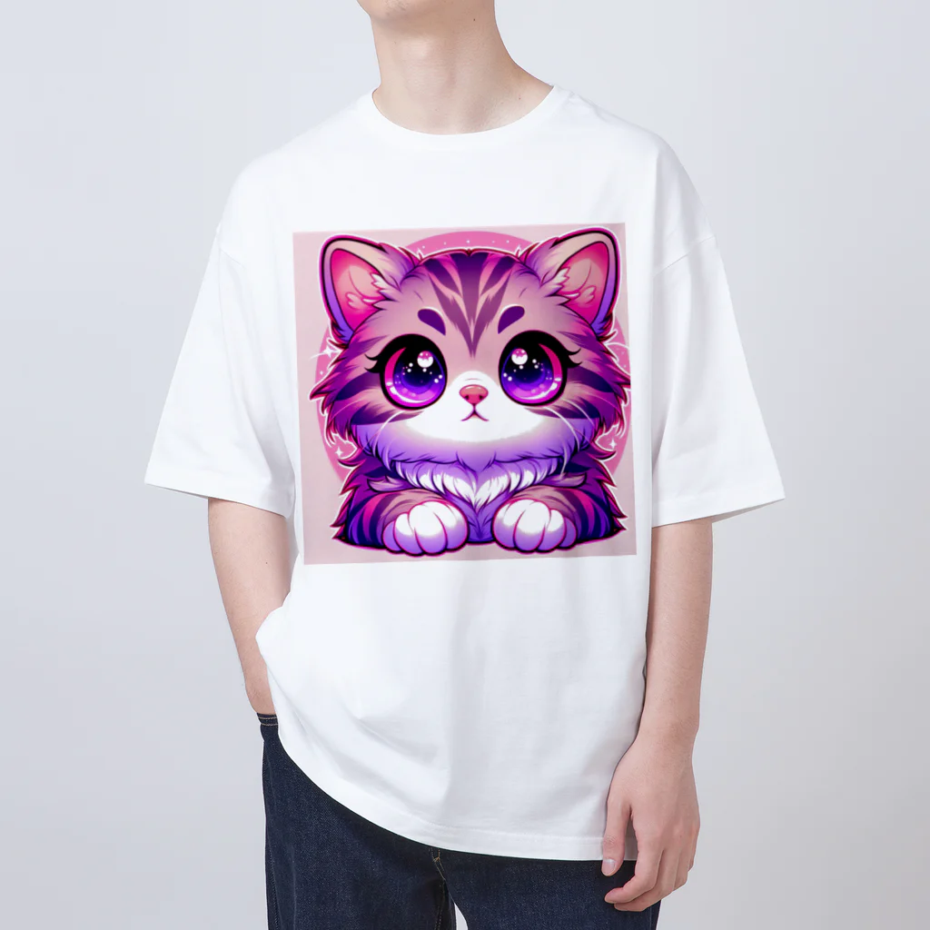 TOM24の些細な事でも興味津々アメショー”モモちゃん” Oversized T-Shirt