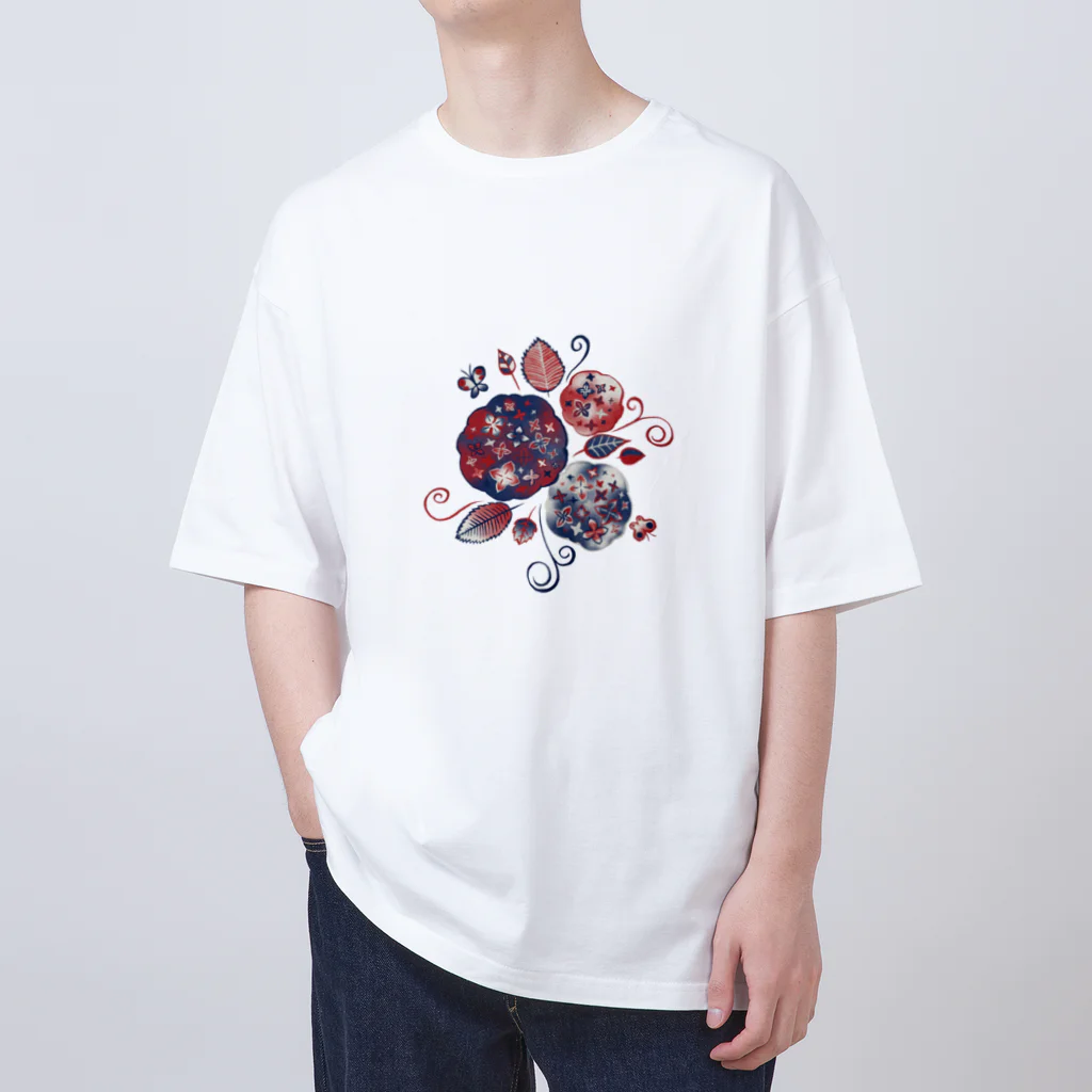 IZANAMI by Akane Yabushitaの【日本レトロ#17】あじさい Oversized T-Shirt