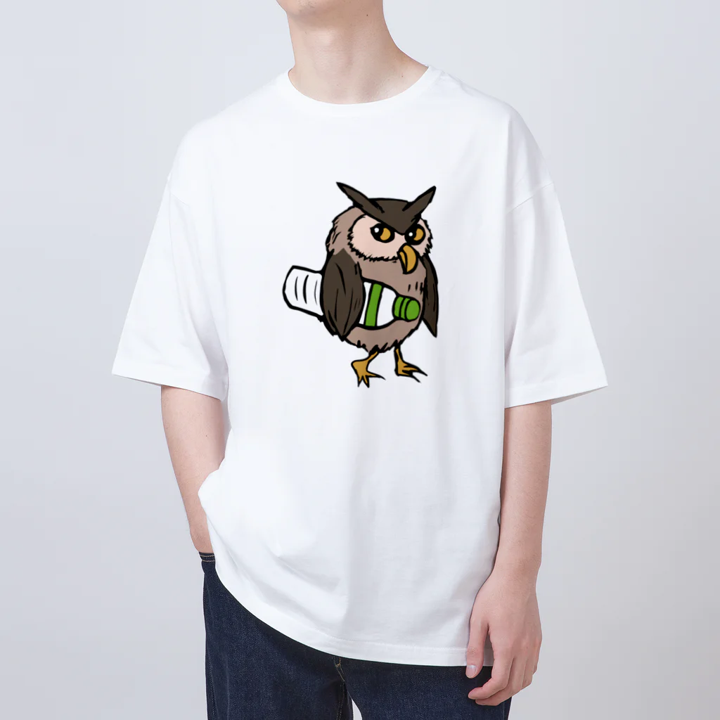 みゆなTシャツ　サイズ：XL 生成り 飲み水盗みミミズク / 大谷健太 ( momogumiotani )のオーバー
