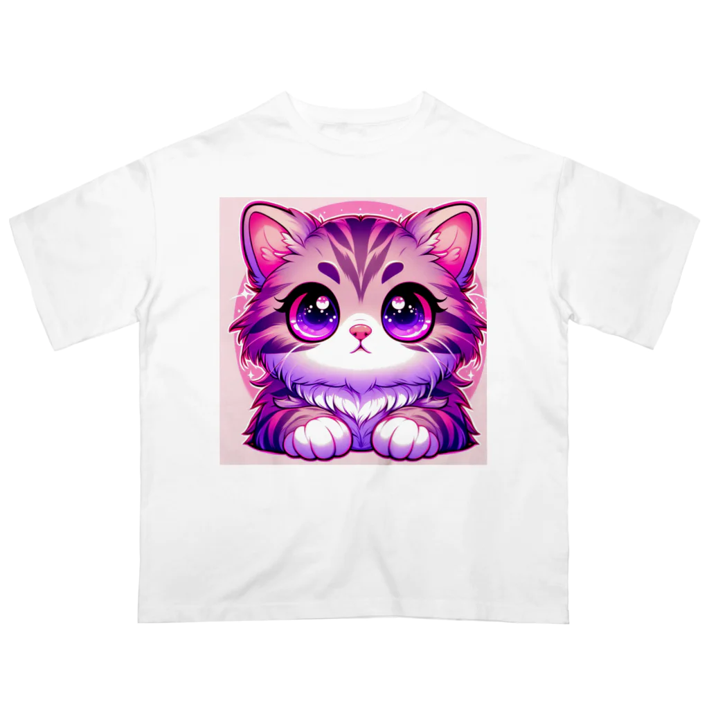 TOM24の些細な事でも興味津々アメショー”モモちゃん” Oversized T-Shirt