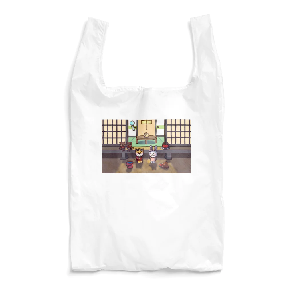 しばうさ.netの8月🎇夏の夜の縁側でのひととき🍉🎐 Reusable Bag