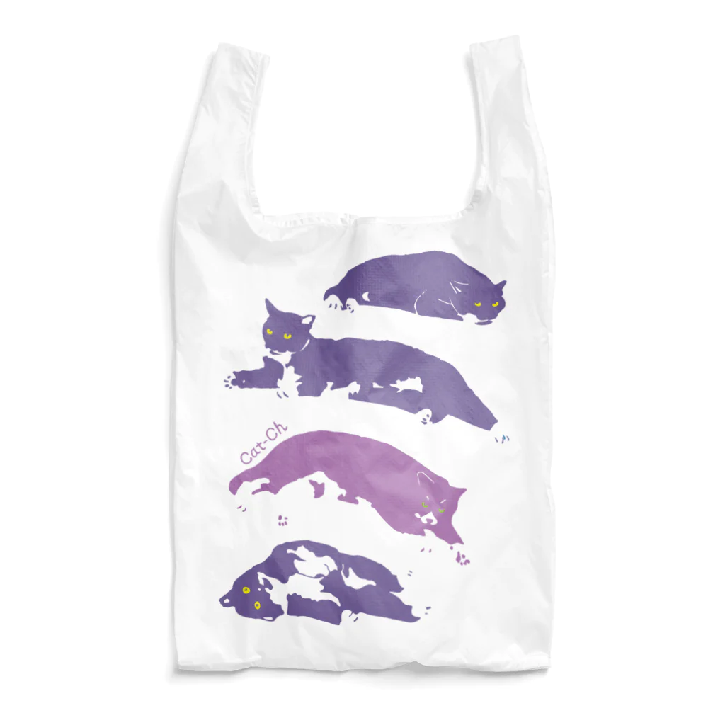京大ねこサークルCat-Chのエコバッグ紫（そっくす・ぱんすか） Reusable Bag