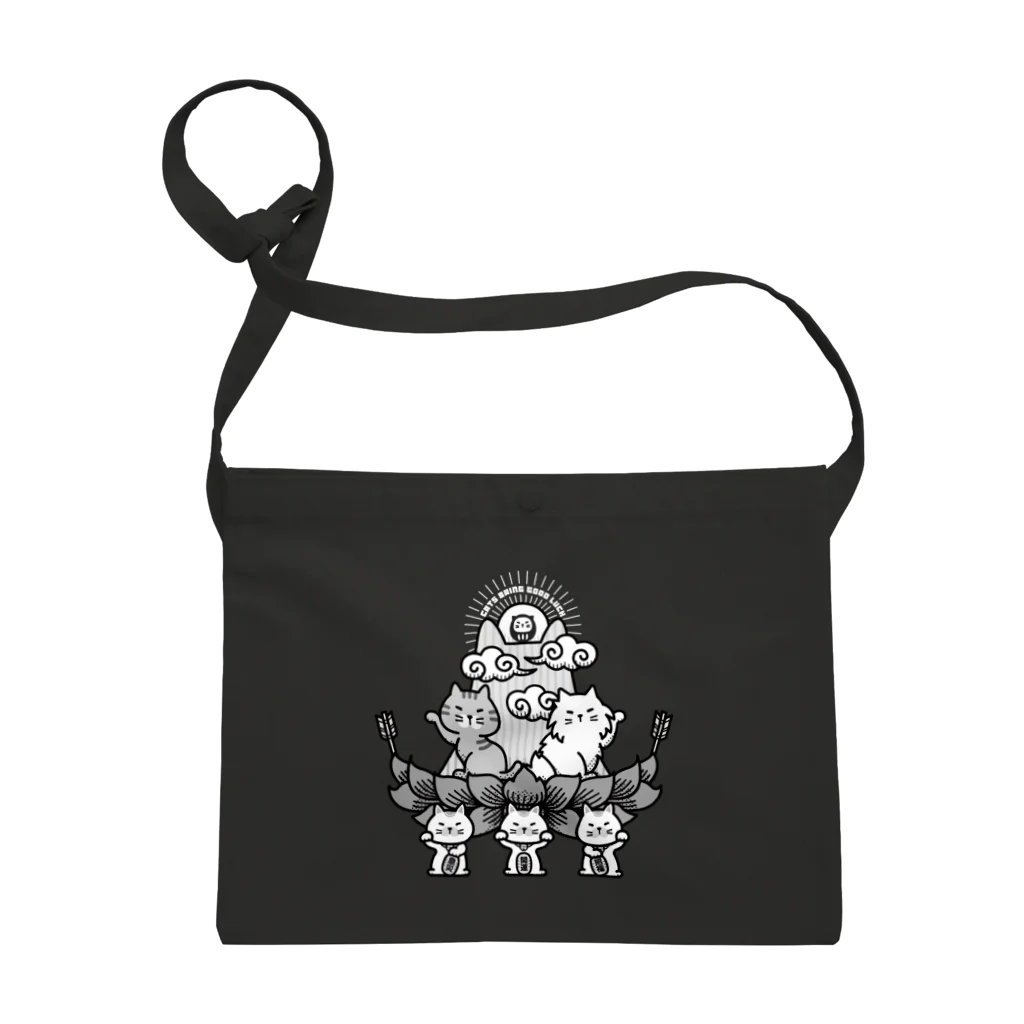 chi-bitのCATS BRING GOOD LUCK（濃色） Sacoche