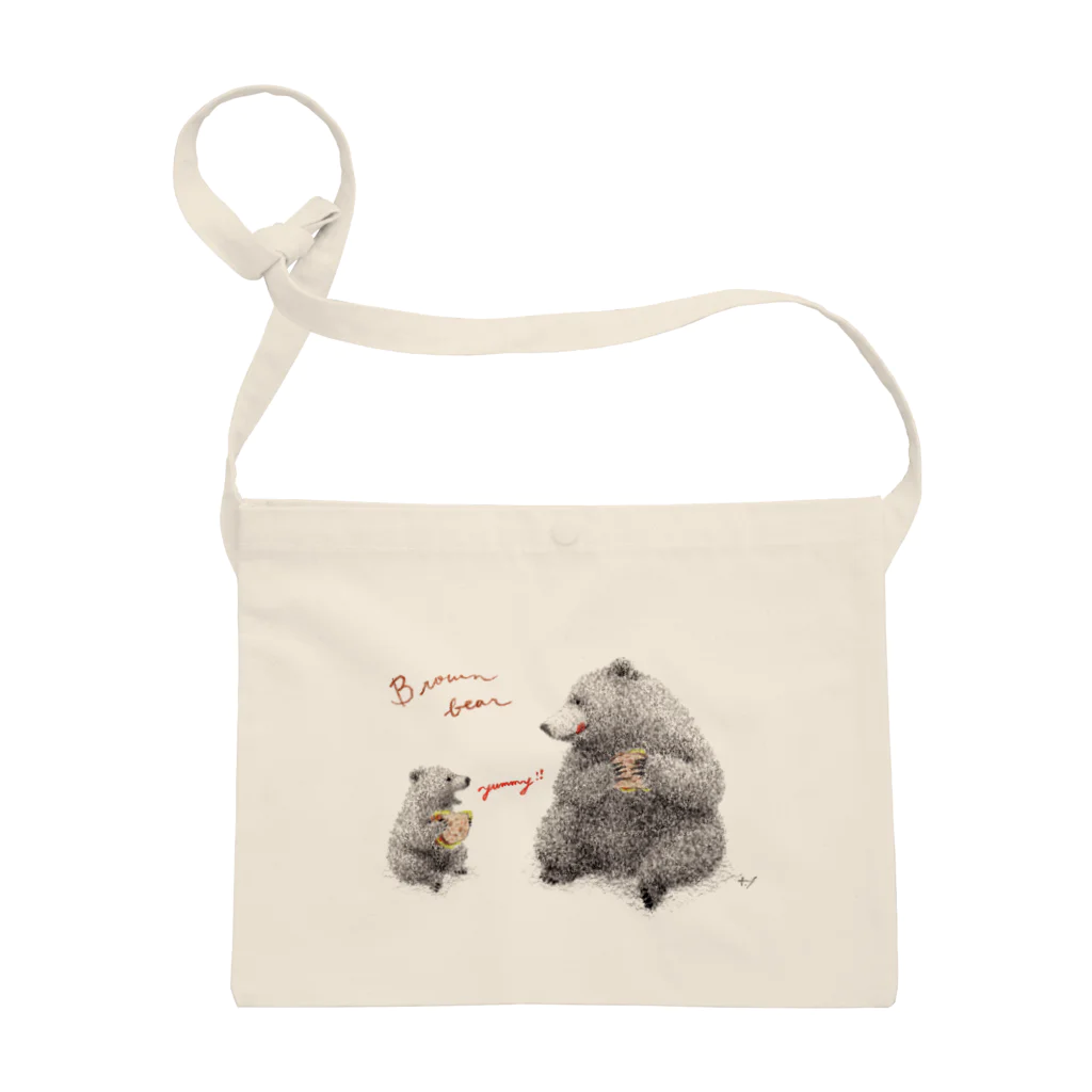 Tomomi Fujiiのずんぐりやのヒグマ親子とカンパーニュサンド Sacoche