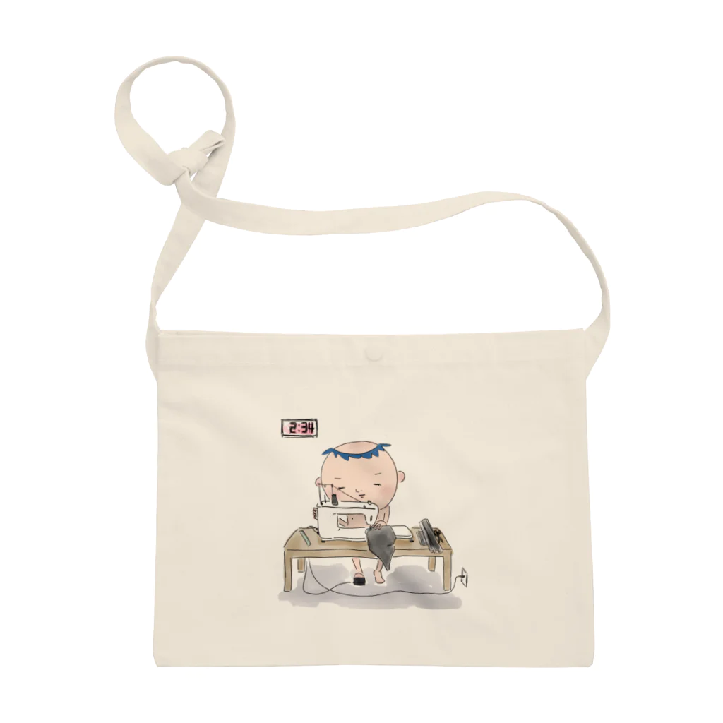 いしだよりこ商店のミルかつ〈ミシン男子〉 Sacoche